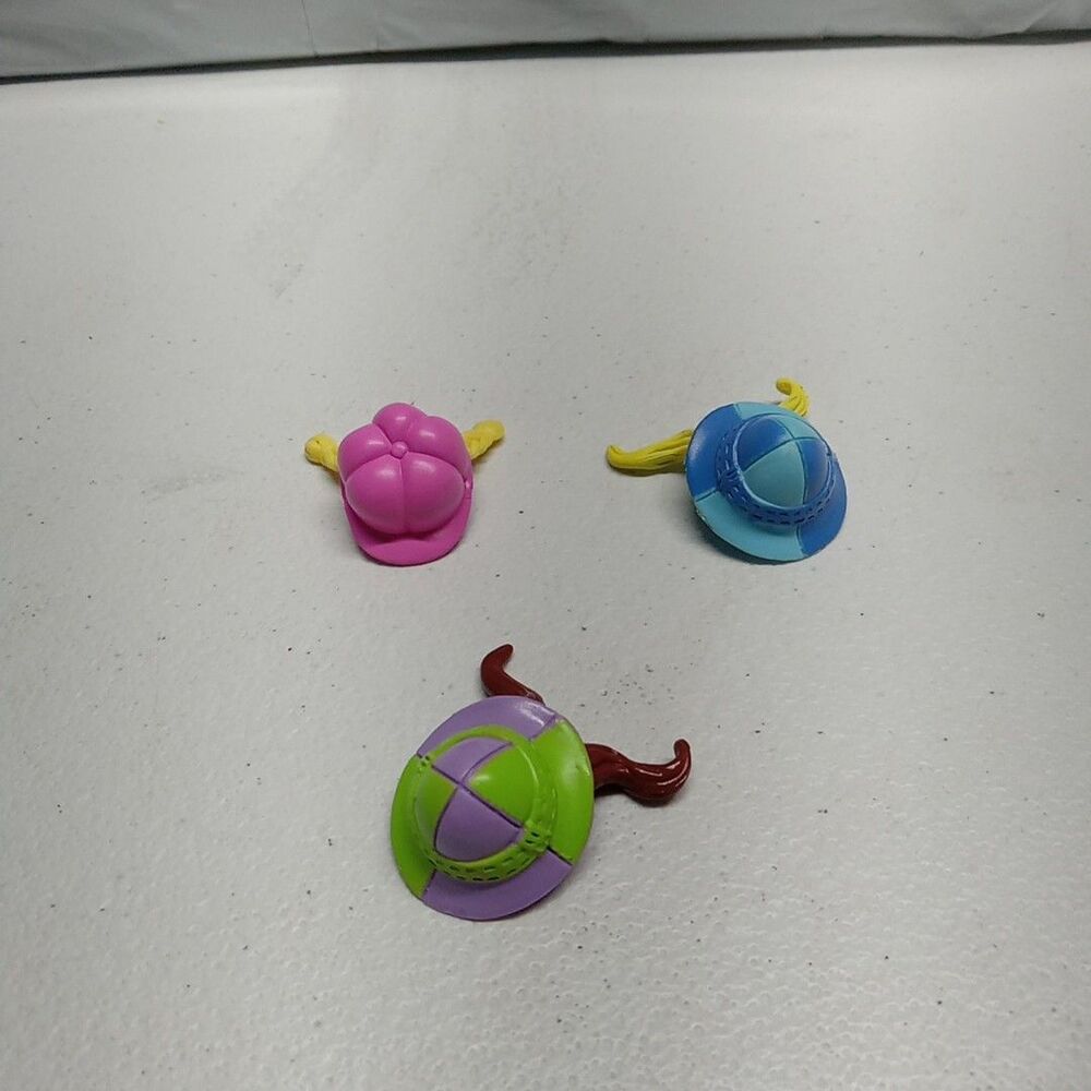 Polly Pocket Doll Hair Hats Magnetic Set Of 3